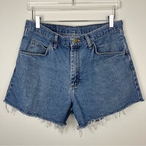 WRANGLER High Rise Denim Cutoff Shorts Medium